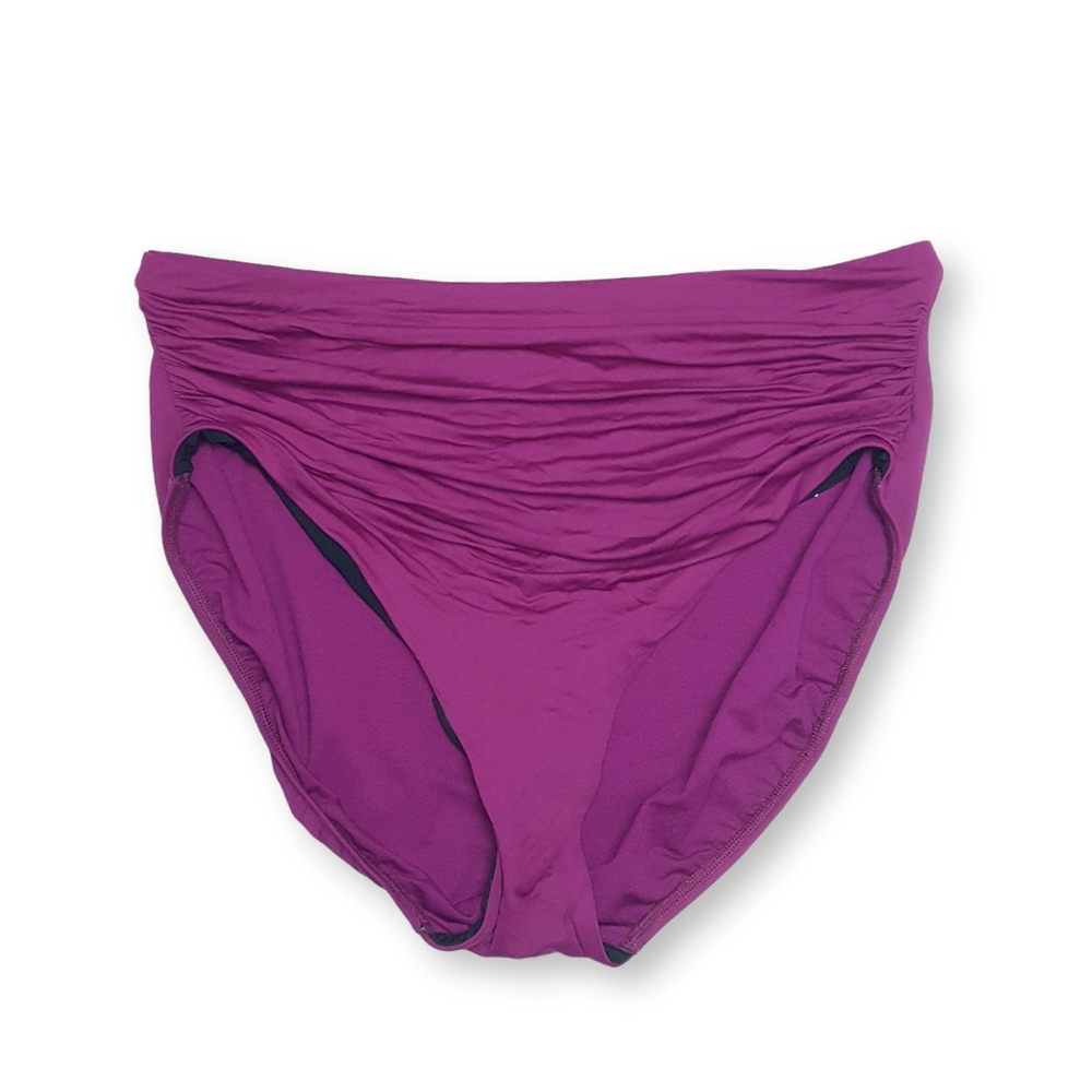 Ralph Lauren Ruched Slimming High Waist Swim Bottoms
